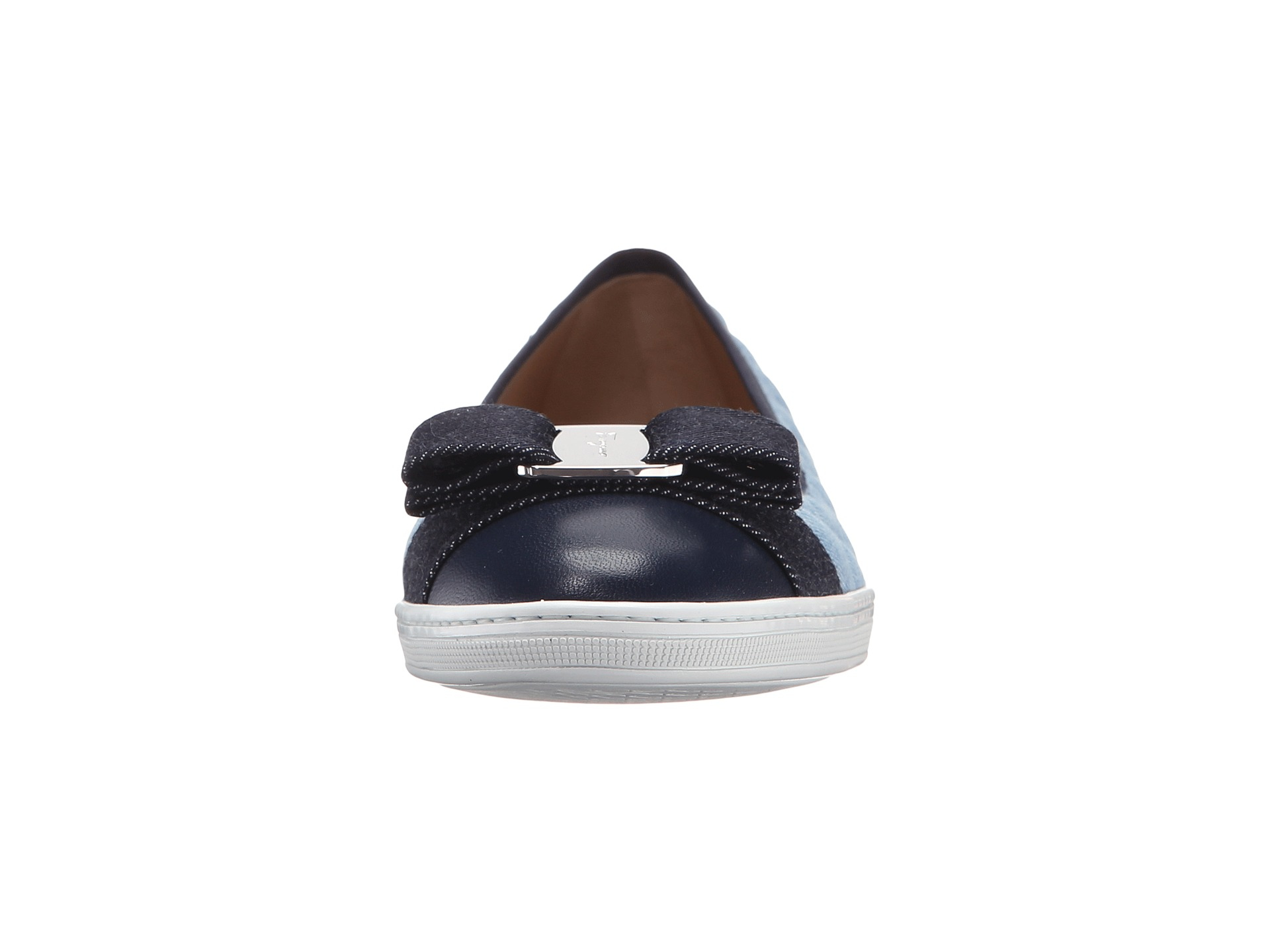 Ferragamo Rufina Denim Ballet Flats in Blue Lyst